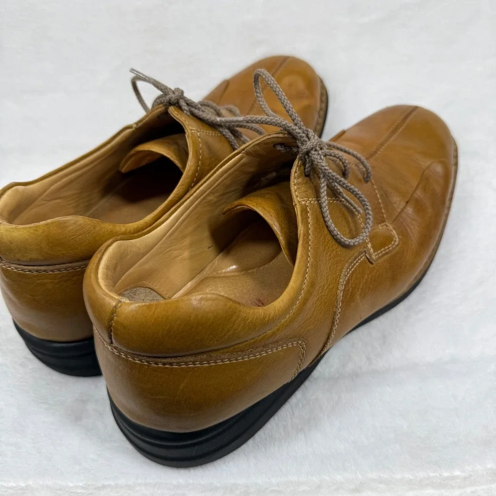 Johnston & Murphy Mens Tan Leather Square Toe Oxford Shoes 20-7233‎ Size 11M